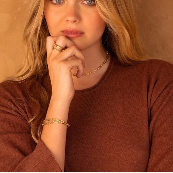 NEW Loren Stewart x Curateur Deux Open Band Ring 14k Yellow Gold Plated Size 7 - Picture 8 of 9